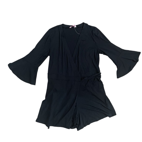 Lilly Pulitzer Black Karlie Wrap Romper NWT Large - Picture 3 of 10